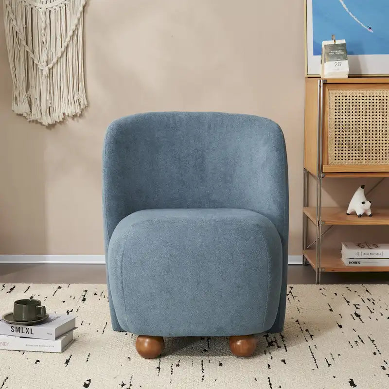Christopher Knight Home - Fauteuil d'appoint moderne Eliana en tissu peluche avec dossier et pieds incurvés