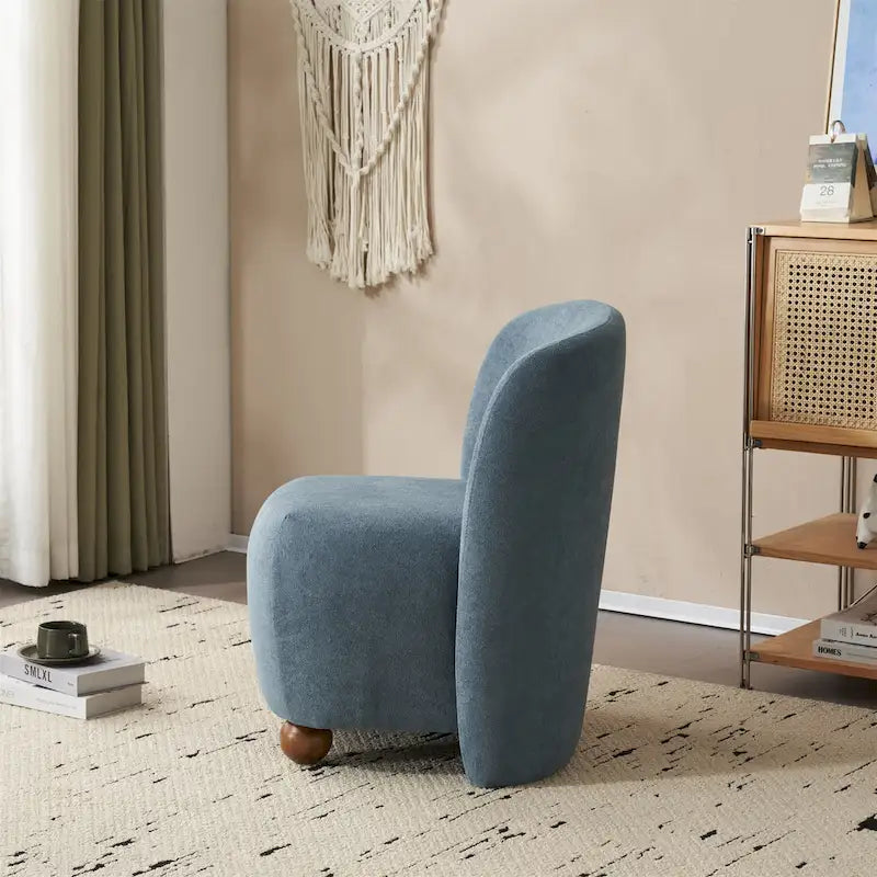 Christopher Knight Home - Fauteuil d'appoint moderne Eliana en tissu peluche avec dossier et pieds incurvés