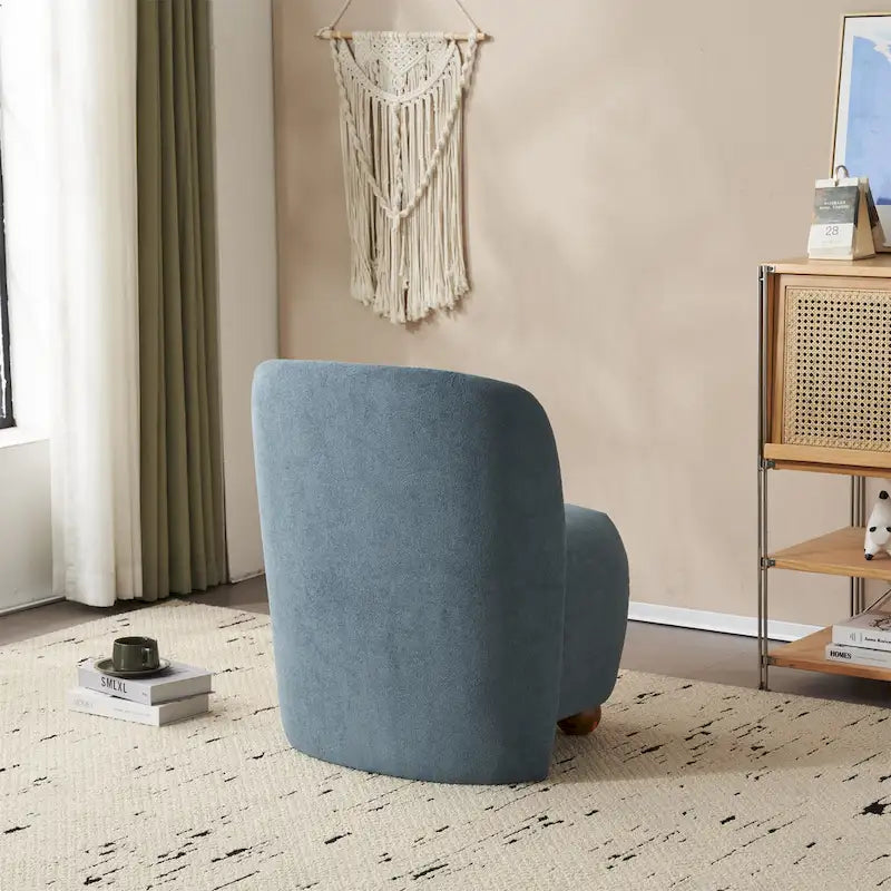 Christopher Knight Home - Fauteuil d'appoint moderne Eliana en tissu peluche avec dossier et pieds incurvés