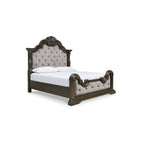 Lit capitonné Signature Design by Ashley Maylee, marron foncé/gris
