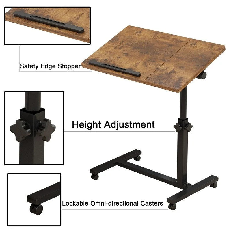 Table à roulettes réglable en hauteur - 23,6P x 15,9L x 35H