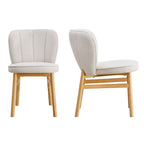 Lot de 2 chaises de salle à manger en bois avec coque tapissée