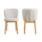 Lot de 2 chaises de salle à manger en bois avec coque tapissée