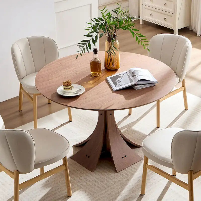 Lot de 2 chaises de salle à manger en bois avec coque tapissée