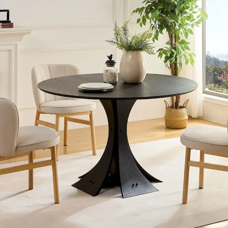 Lot de 2 chaises de salle à manger en bois avec coque tapissée