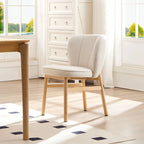 Lot de 2 chaises de salle à manger en bois avec coque tapissée