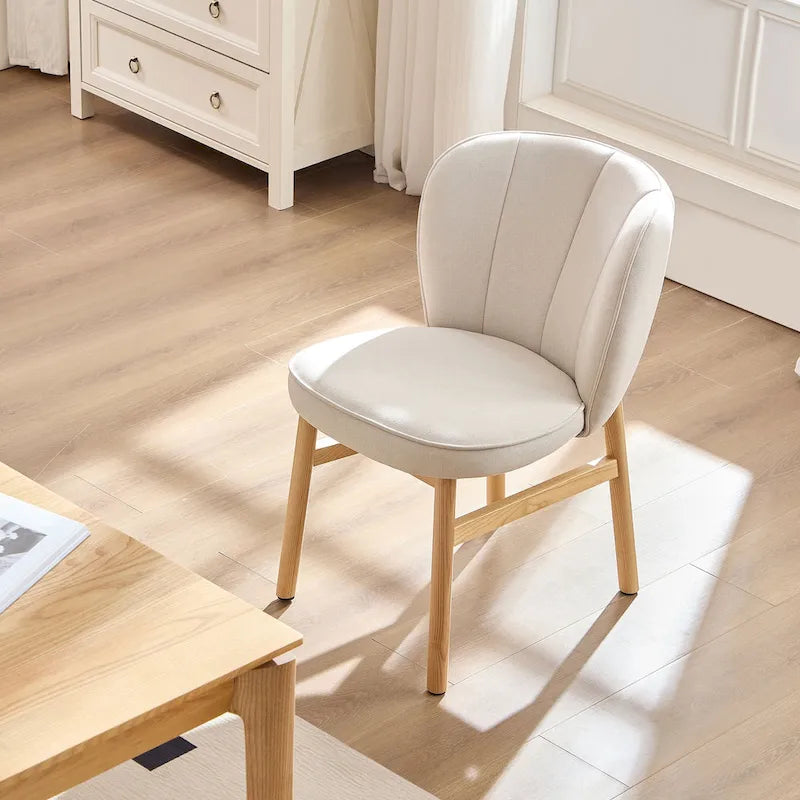 Lot de 2 chaises de salle à manger en bois avec coque tapissée