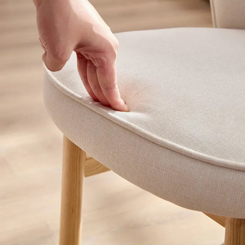 Lot de 2 chaises de salle à manger en bois avec coque tapissée