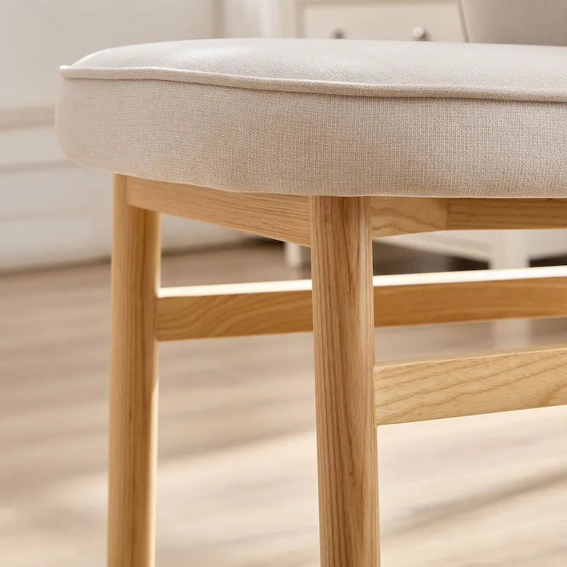 Lot de 2 chaises de salle à manger en bois avec coque tapissée