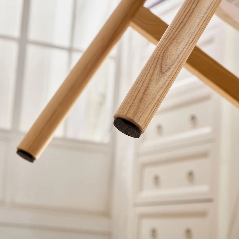 Lot de 2 chaises de salle à manger en bois avec coque tapissée