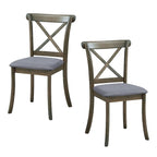 Chaises de salle à manger en bois avec dossier en X - Lot de 2