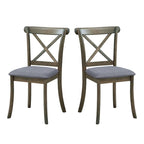 Chaises de salle à manger en bois avec dossier en X - Lot de 2