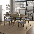 Chaises de salle à manger en bois avec dossier en X - Lot de 2
