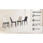 Lot de 4 chaises de salle à manger avec pieds en métal