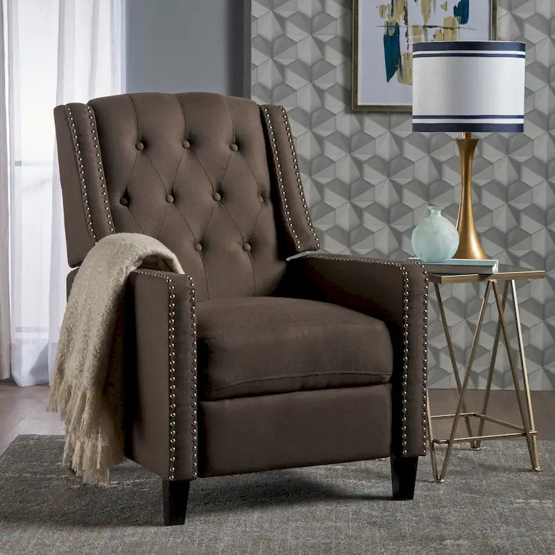 Fauteuil inclinable classique en tissu, élégant pour le salon ou la chambre à coucher