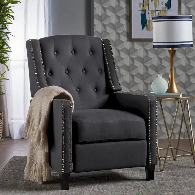 Fauteuil inclinable classique en tissu, élégant pour le salon ou la chambre à coucher
