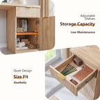 Bureau de direction moderne 60 pouces, bureau d'ordinateur en bois pour bureau à domicile, bureau cannelé