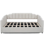 Lit de repos à cadre tapissé avec rangement relevable et garde-corps irrégulier, canapé-lit double pour chambre à coucher ou salon