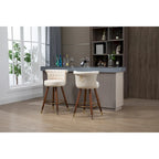COOLMORE Tabourets de bar vintage rembourrés avec dossier et repose-pieds, hauteur fixe, rotation à 360° pour cuisine, salle à manger, bar à domicile