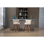 COOLMORE Tabourets de bar vintage rembourrés avec dossier et repose-pieds, hauteur fixe, rotation à 360° pour cuisine, salle à manger, bar à domicile
