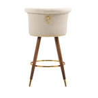 COOLMORE Tabourets de bar vintage rembourrés avec dossier et repose-pieds, hauteur fixe, rotation à 360° pour cuisine, salle à manger, bar à domicile