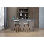 COOLMORE Tabourets de bar vintage rembourrés avec dossier et repose-pieds, hauteur fixe, rotation à 360° pour cuisine, salle à manger, bar à domicile