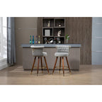 COOLMORE Tabourets de bar vintage rembourrés avec dossier et repose-pieds, hauteur fixe, rotation à 360° pour cuisine, salle à manger, bar à domicile