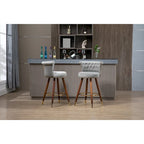 COOLMORE Tabourets de bar vintage rembourrés avec dossier et repose-pieds, hauteur fixe, rotation à 360° pour cuisine, salle à manger, bar à domicile