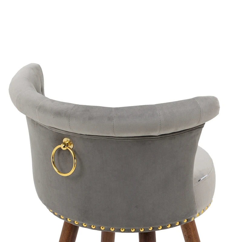 COOLMORE Tabourets de bar vintage rembourrés avec dossier et repose-pieds, hauteur fixe, rotation à 360° pour cuisine, salle à manger, bar à domicile