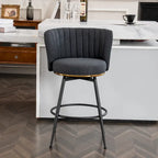 Lot de 2 tabourets de bar pivotants modernes, tabouret de comptoir rembourré avec dossier pour cuisine, bar, salle à manger