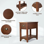 Gymax Lot de 2 Tables d'appoint Contemporaines Compactes avec Tiroir - 33 X 56 X 58 cm (L X l X H)