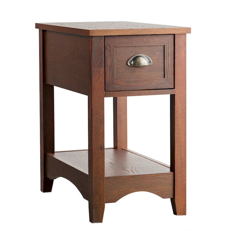 Gymax Lot de 2 Tables d'appoint Contemporaines Compactes avec Tiroir - 33 X 56 X 58 cm (L X l X H)