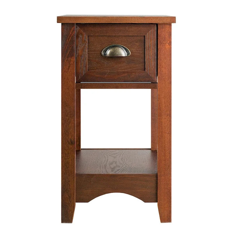 Gymax Lot de 2 Tables d'appoint Contemporaines Compactes avec Tiroir - 33 X 56 X 58 cm (L X l X H)