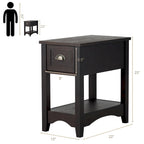 Gymax Lot de 2 Tables d'appoint Contemporaines Compactes avec Tiroir - 33 X 56 X 58 cm (L X l X H)