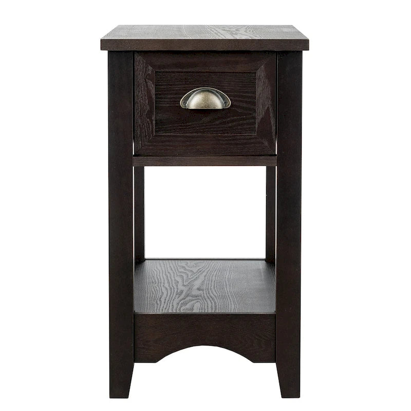 Gymax Lot de 2 Tables d'appoint Contemporaines Compactes avec Tiroir - 33 X 56 X 58 cm (L X l X H)