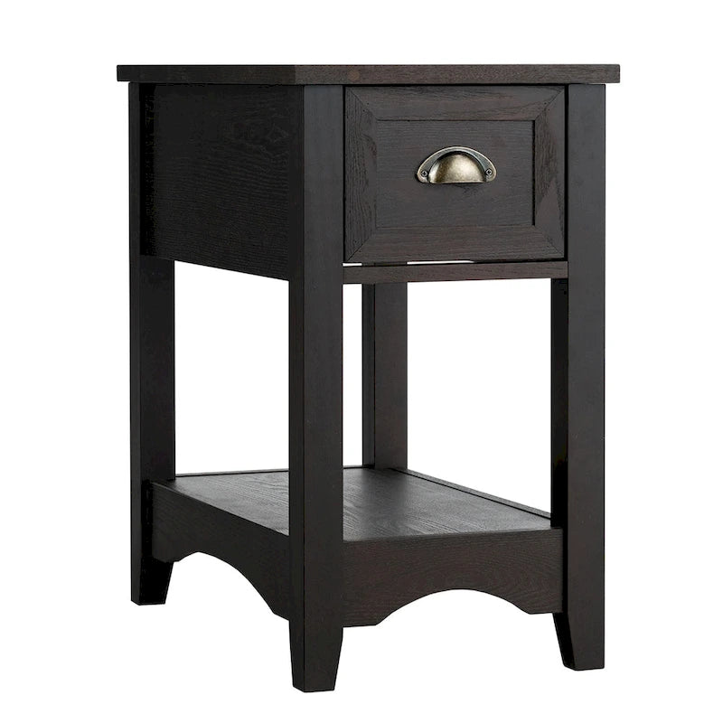 Gymax Lot de 2 Tables d'appoint Contemporaines Compactes avec Tiroir - 33 X 56 X 58 cm (L X l X H)