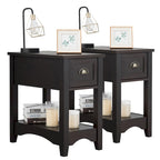 Gymax Lot de 2 Tables d'appoint Contemporaines Compactes avec Tiroir - 33 X 56 X 58 cm (L X l X H)