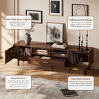 Meuble TV en bois pour téléviseurs de 75 pouces, Meuble TV moderne pour salon