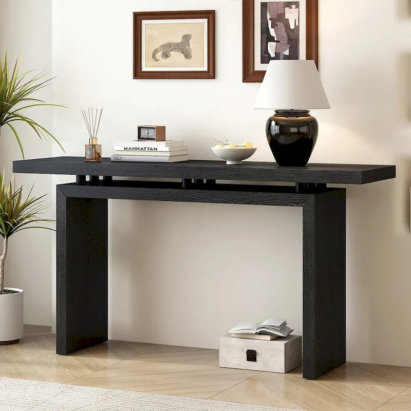 Ash Veneer Console Table, Modern Simple Style, Featuring Clever Tabletop Design, Suitable for Entryway, Hallway