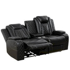 Ensemble canapé inclinable 3 places moderne en cuir avec LED et recharge sans fil