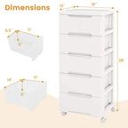 Costway 1 chariot de rangement roulant en plastique à 6 tiroirs avec 4 roues universelles - Voir détails