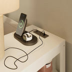 Lit de jour double en bois avec lit gigogne, étagère latérale et tiroirs, lit de rangement avec bureau et station de charge pour chambre à coucher, chambre d'amis