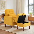 Fauteuil d'appoint et pouf de rangement avec dossier réglable