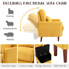 Fauteuil d'appoint et pouf de rangement avec dossier réglable