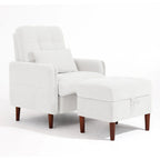 Fauteuil d'appoint et pouf de rangement avec dossier réglable