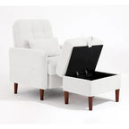 Fauteuil d'appoint et pouf de rangement avec dossier réglable