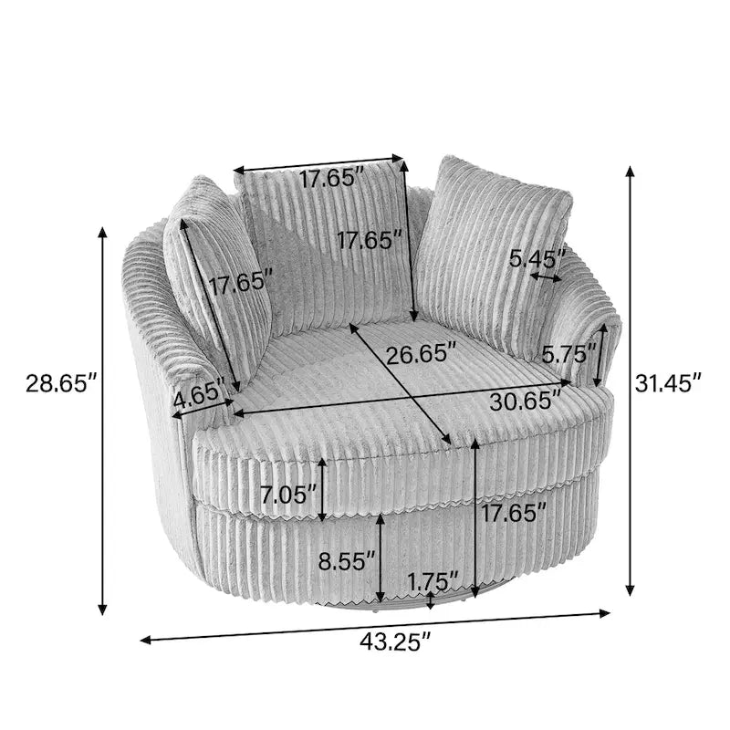 Fauteuil pivotant cylindrique déhoussable à accoudoirs encastrés DREAMSIDEA