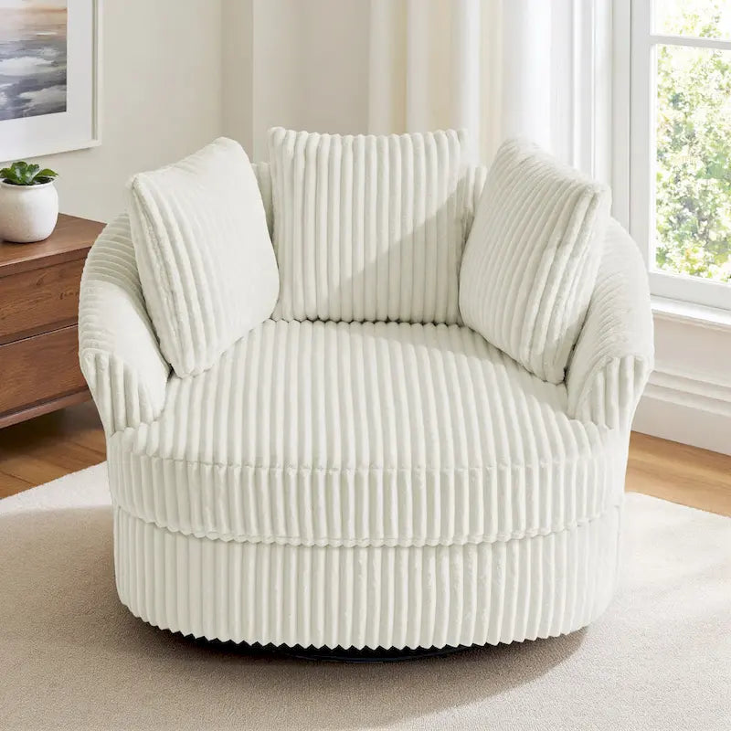 Fauteuil pivotant cylindrique déhoussable à accoudoirs encastrés DREAMSIDEA