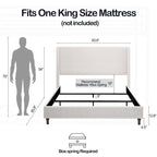 Lit king-size capitonné avec accoudoirs, élégant pour des nuits de rêve