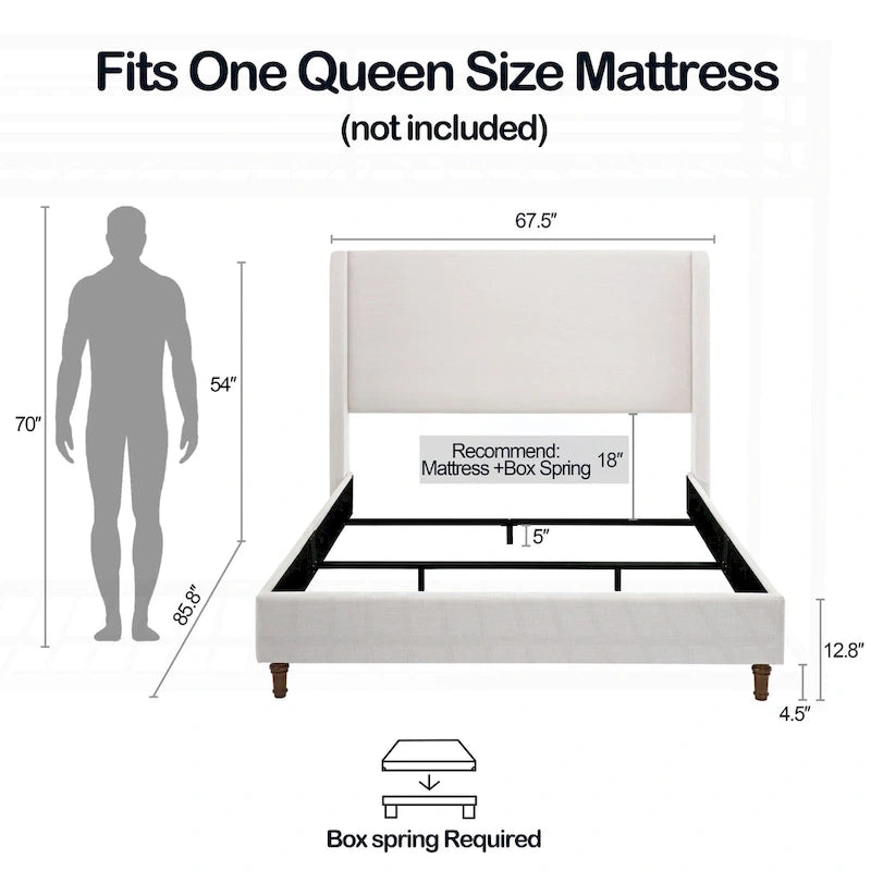 Lit king-size capitonné avec accoudoirs, élégant pour des nuits de rêve